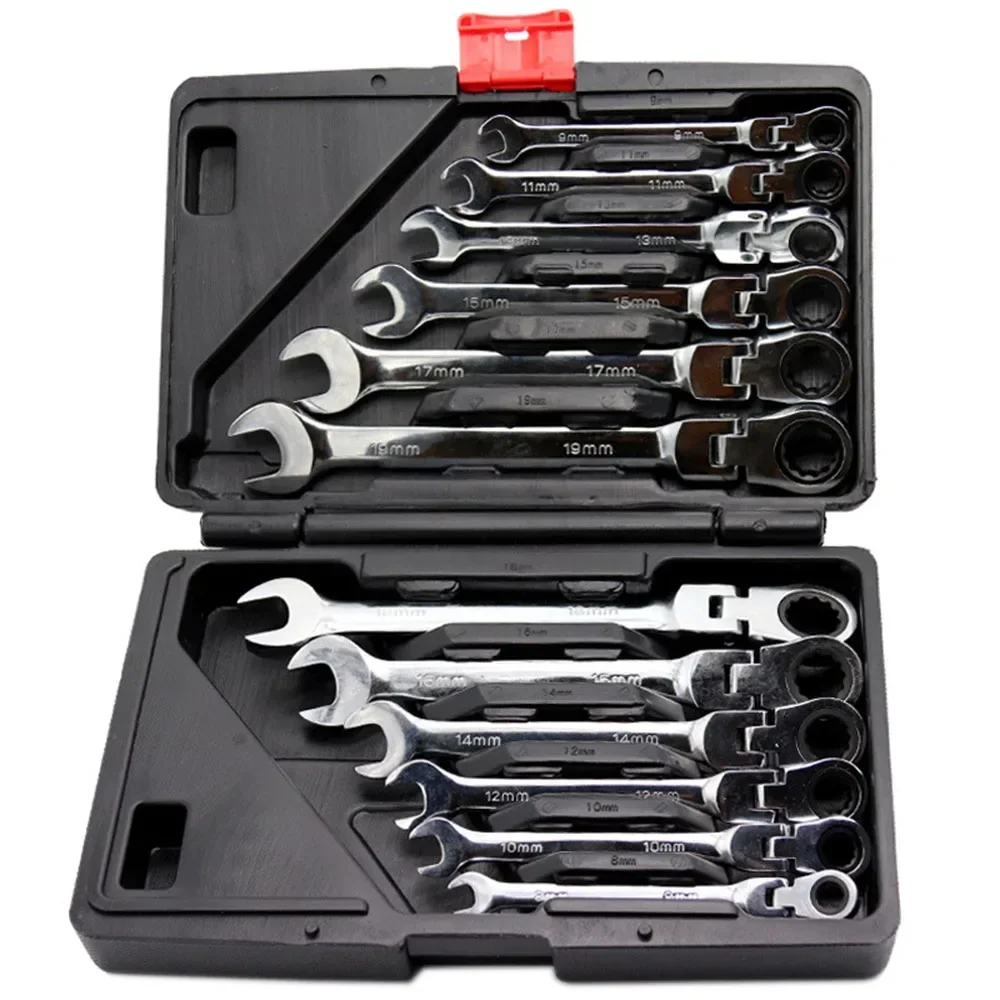 Motorcycle Gear Tidy - Zestaw kluczy płasko-oczkowych z grzechotką Flex-Head